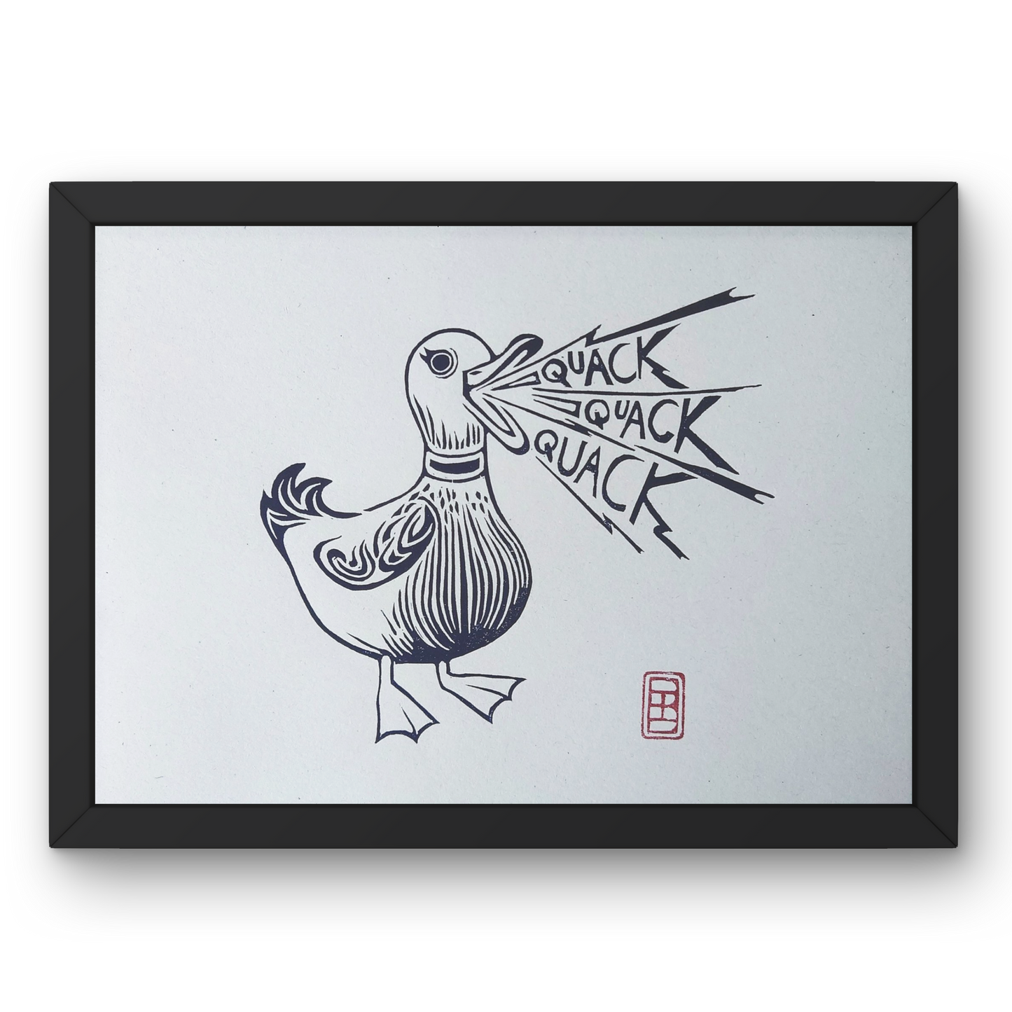 Shouting Duck | Limited Edition Handmade Lino Print