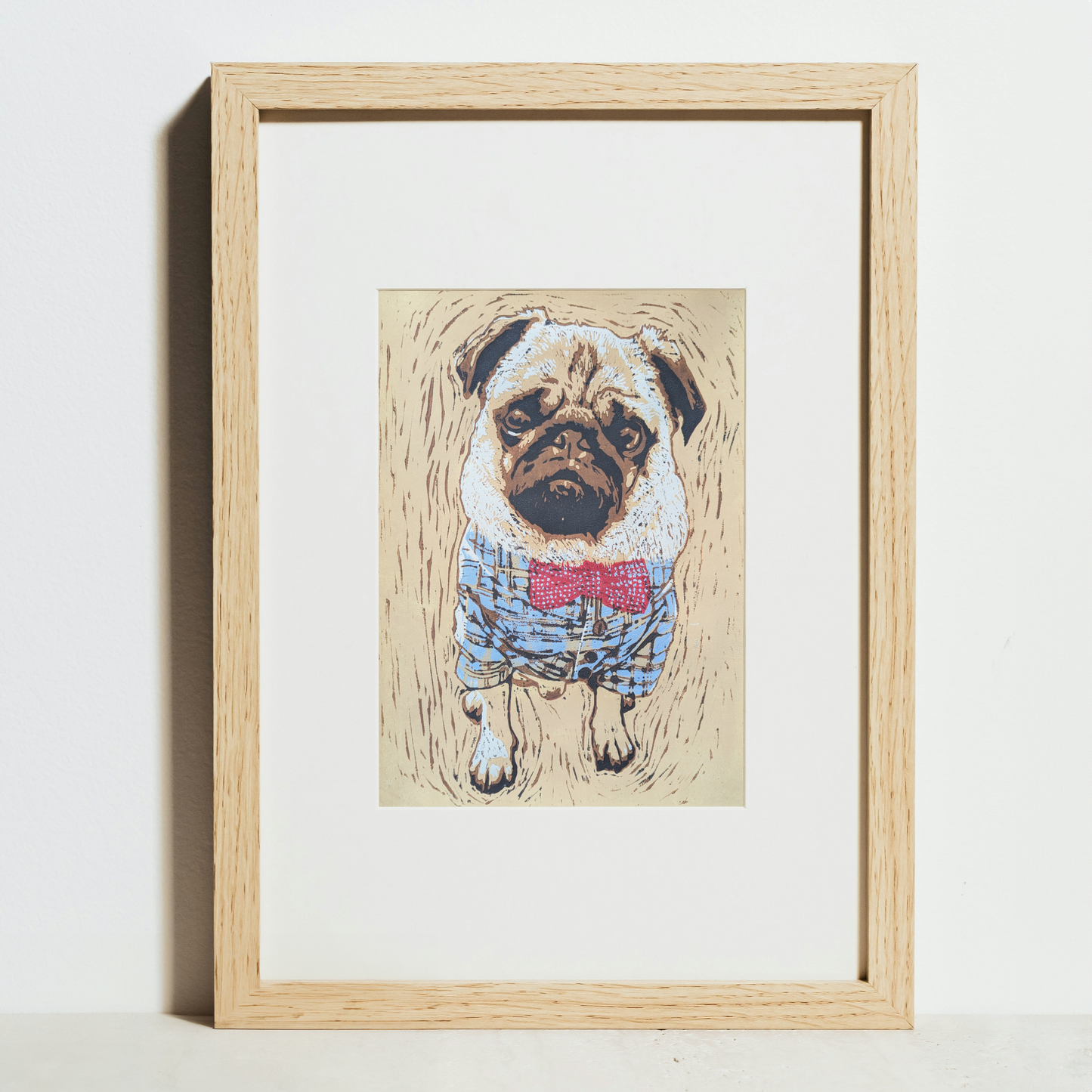 Patrick the Pug | Limited Edition Handmade Linoprint