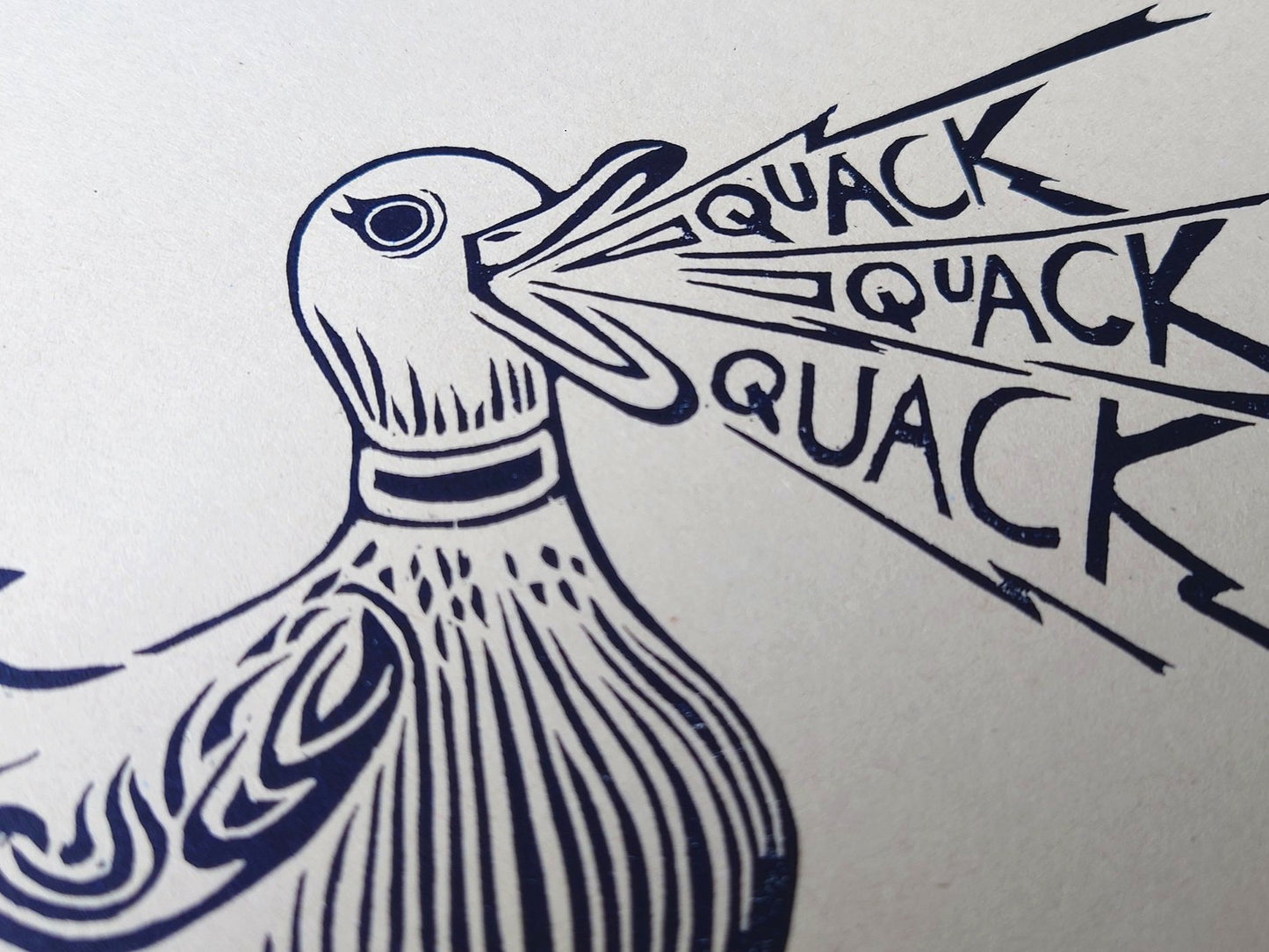 Shouting Duck | Limited Edition Handmade Lino Print