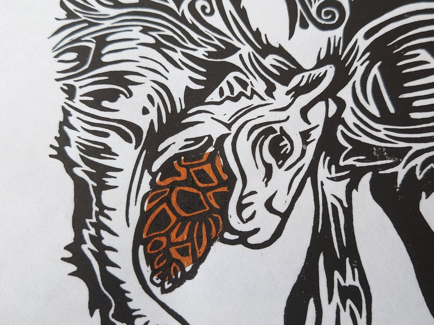 Three Squirrels | Limited Edition Handmade Lino Print