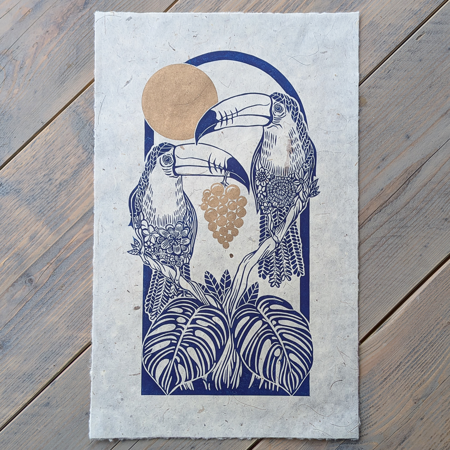 Botanical Toucans | Limited Edition Handmade Lino Print