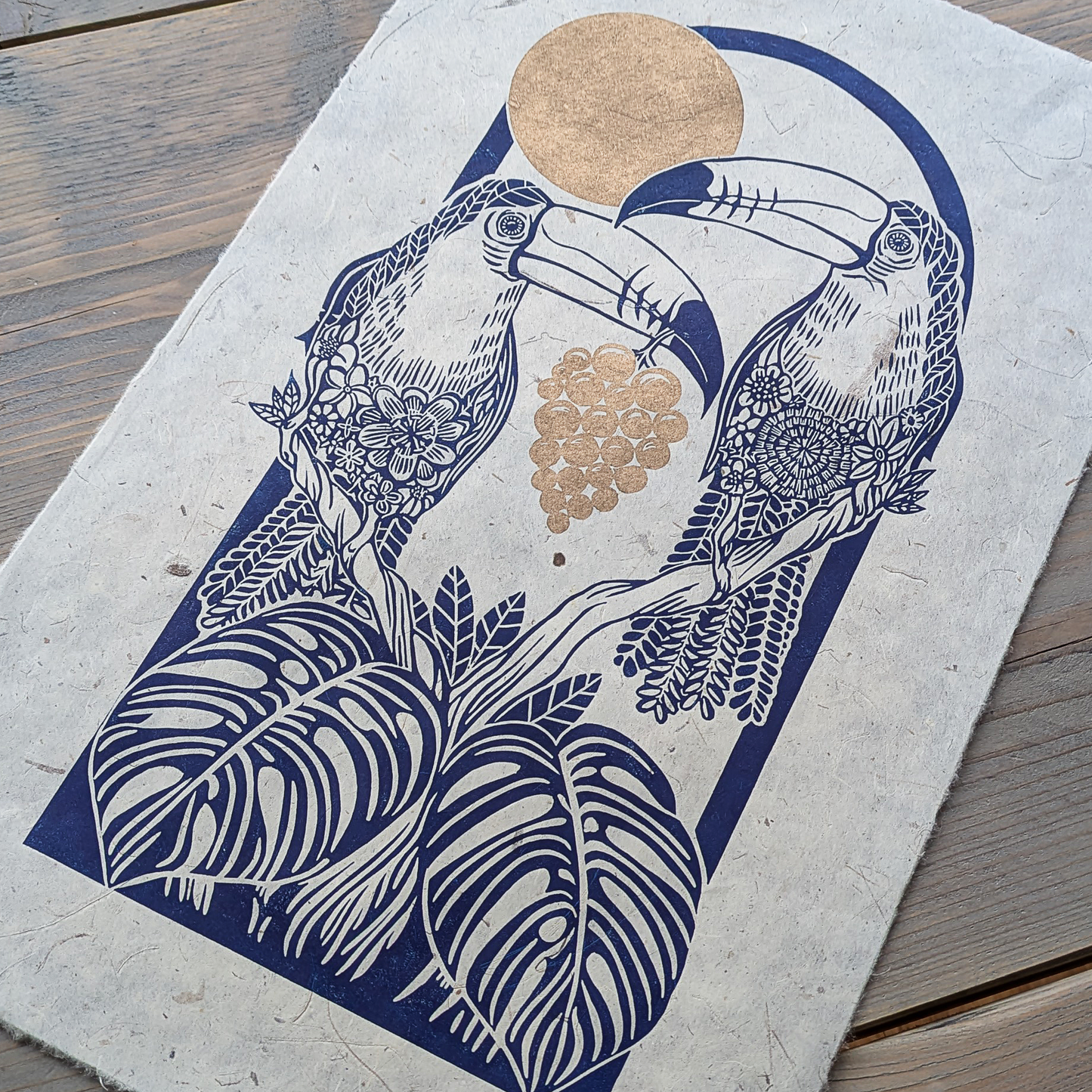 Botanical Toucans | Limited Edition Handmade Lino Print